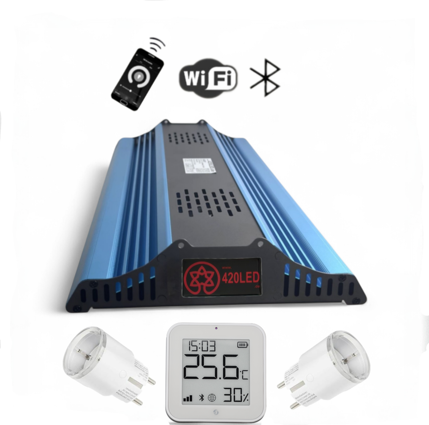 Grow Lampe CASSY 420 LED® - Dimmbares Grow Light mit Smart App Control, 250W, 722 μmol/s